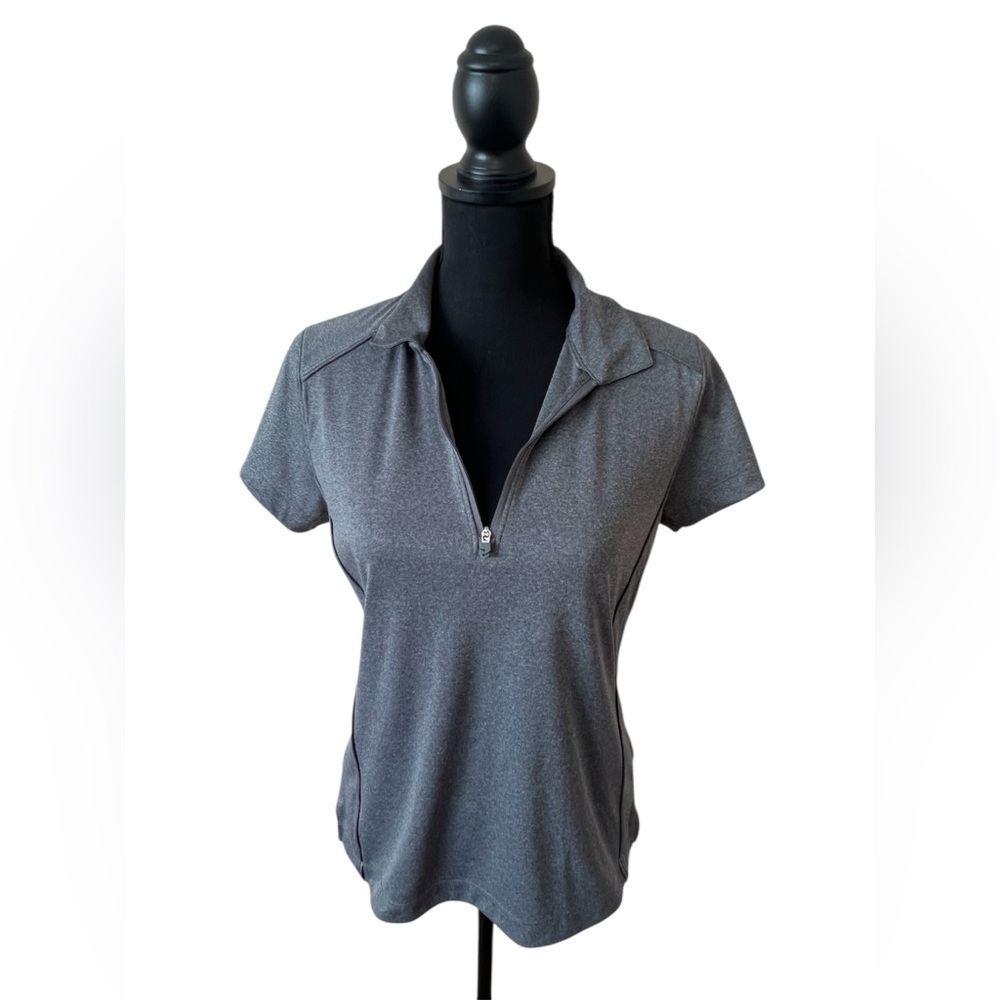 Slazenger Women's 3/4 Zip Golf Polo-Gray-Size Medium